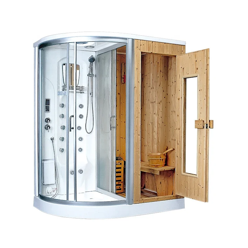 New Canadian red cedar barrel powerful acrylic steam sauna room for whole family  K7114B