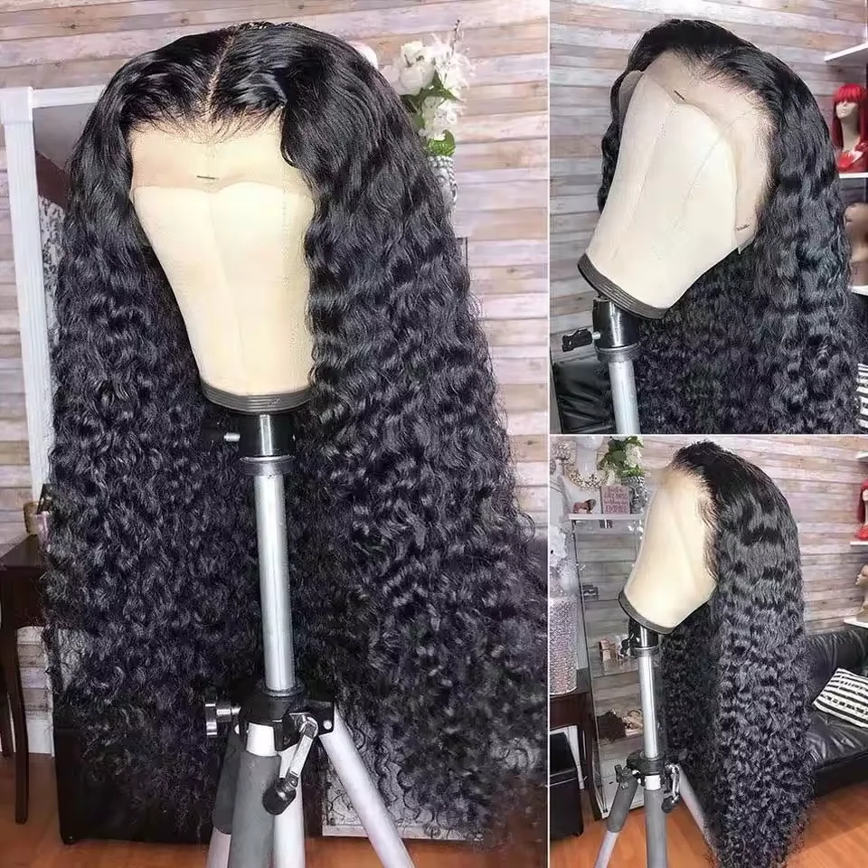 Raw Indian With Baby Hair Virgin Pre Plucked Human Hair Hd Closure 360 Lace Frontal Deep Wave HD Transparent Lace Front Wig