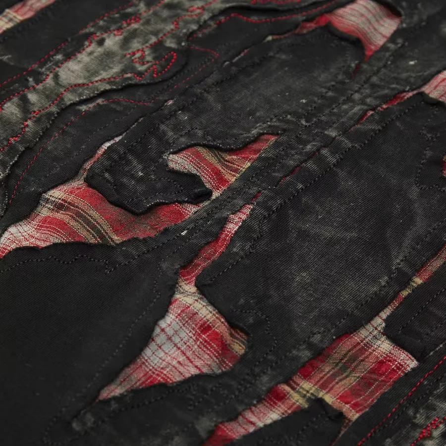 Custom 2025 Trendy Round Collar Jersey Shorts Short Sleeve Loose Boxy Fit Street Contrast Color Plaid Embroidered T-Shirt