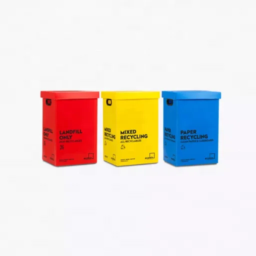 Bottles, Cans, Aluminum, Glass & Plastic Trash Waste Recycling Bins Containers Cases Trays