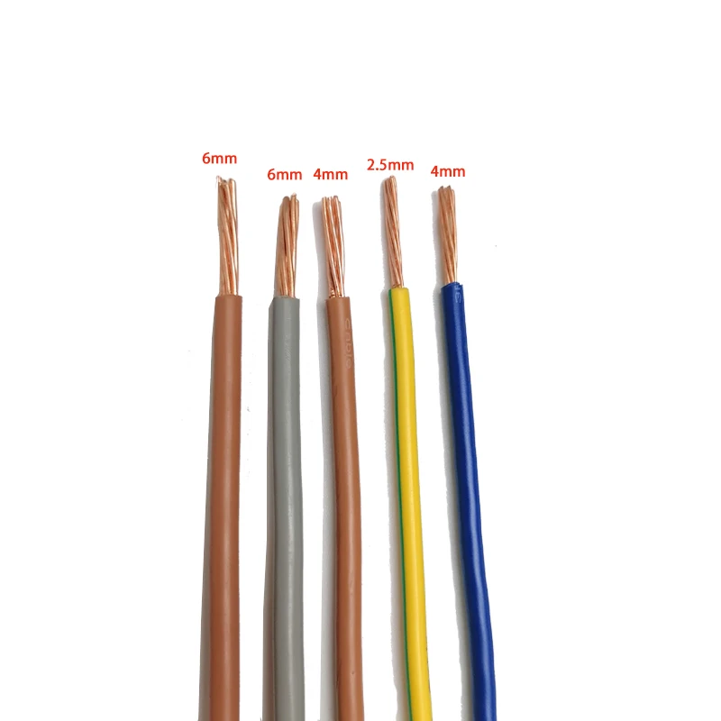 Китайский производитель BV/BVR 450/750V 70C 1,5mm 2,5mm 4mm 6mm одиночный/многожильный неизолированный медный домашний провод, используемый BV PVC Электрический провод