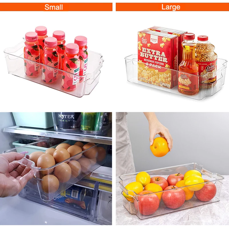 High Quality Set of 8 Refrigerator Storage Box Food Storage Container Refrigerator Storage Bins for Kitchen Pantry Organizer