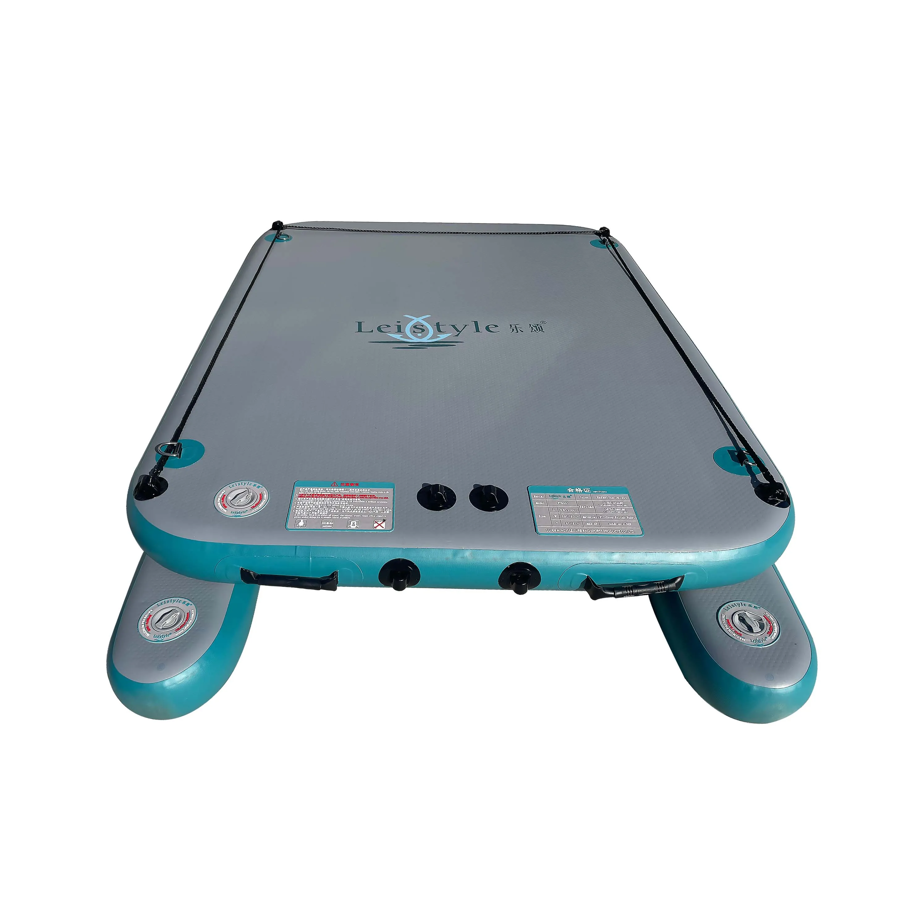 200cm 2 Person Inflatable Water Platform Water Raft with Balance Floating Pontoon for Fishing Swimming River Lake Pool