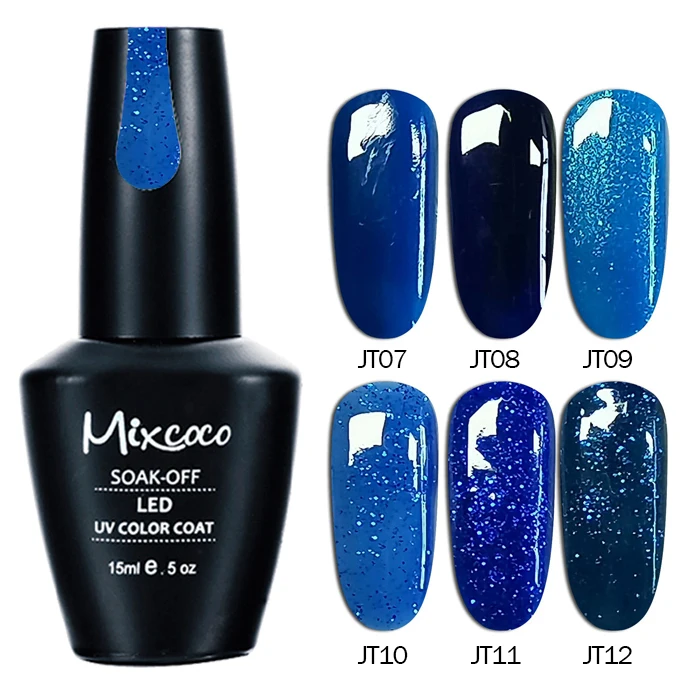 15ml Wholesale Nail Products Salon Cosmetics Mixcoco UV Soak Off Nail Gel Polish 2019 Blue Flowers