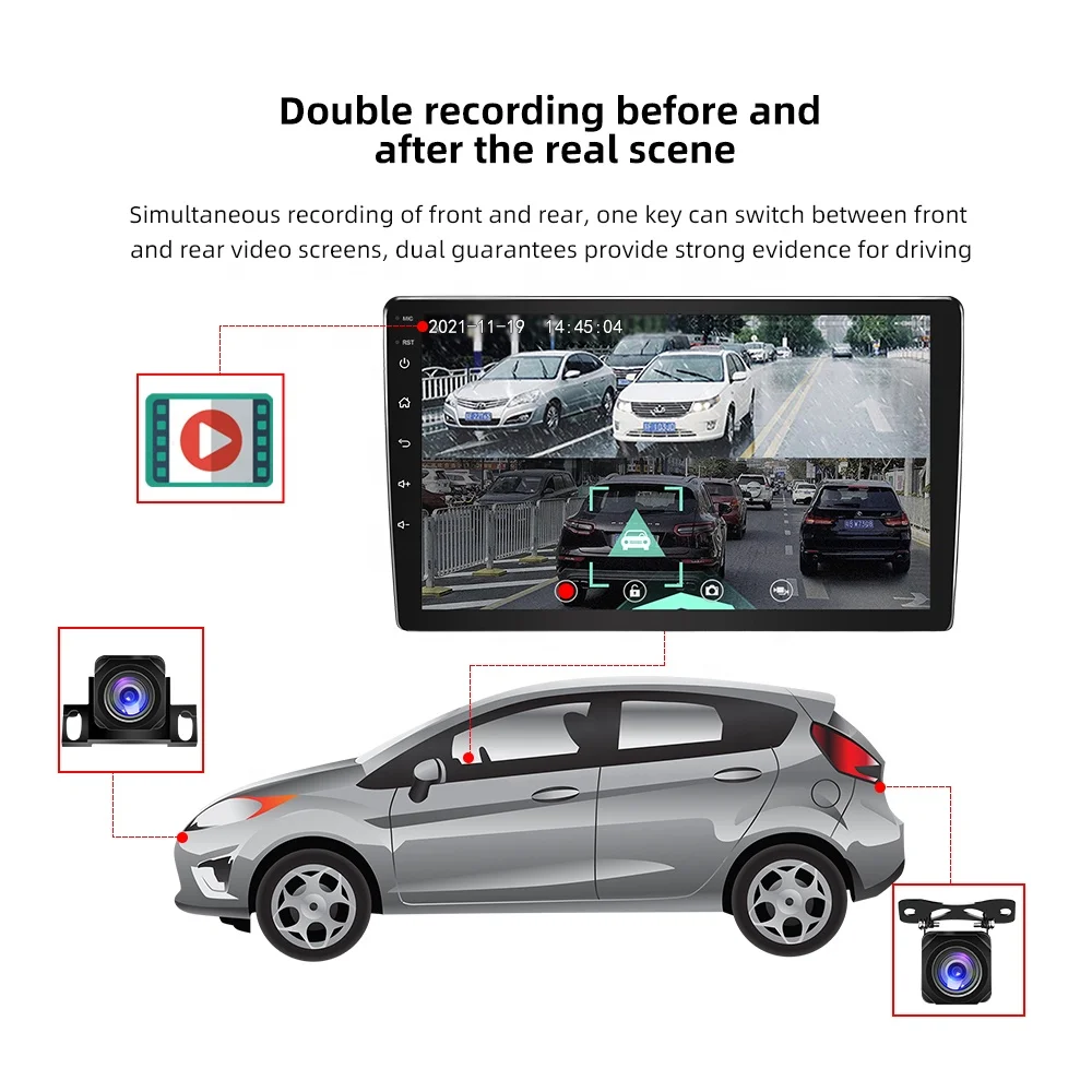 Universal car DVD player 9 inch Double DIN car video Android GPS 8- Core 4+64GB 4G Carplay DSP/RDS multimedia