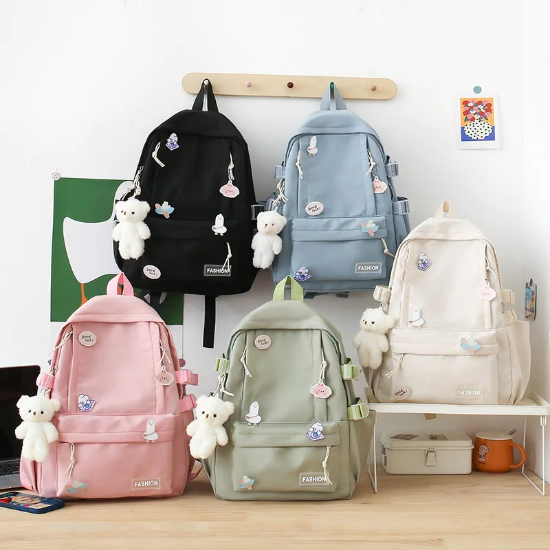 Girls Korean Style Bookbags High School Students Backpack Without Hangers