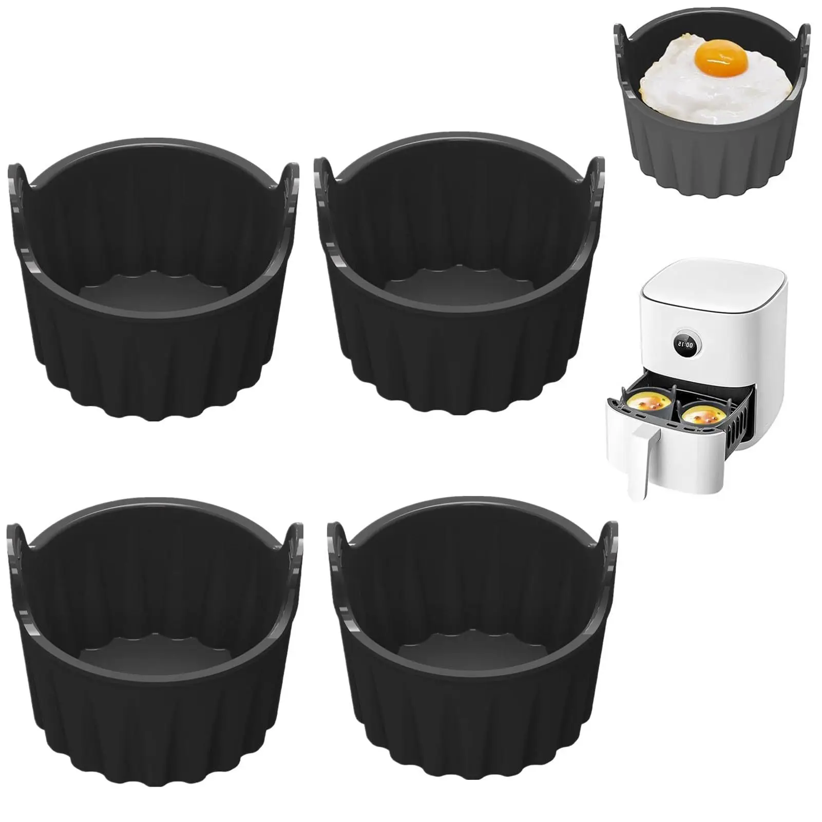 New Egg Boiled Mold Egg Poacher Air Fryer Silicone Baking Cup Multifunctional Easy Clean Egg Cooker Silicone Frying Mold