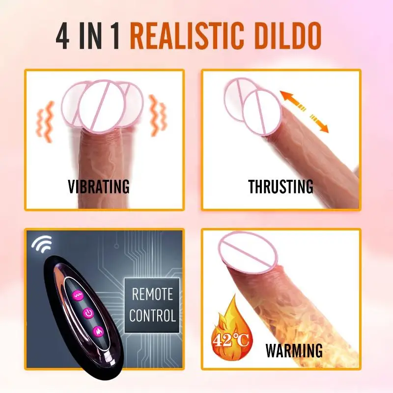 Remote Control Dildo Vibrator Sex Toys for Women Couples Games Real Dildo Thrusting G Spotter Massage USB Magnetic Charging%