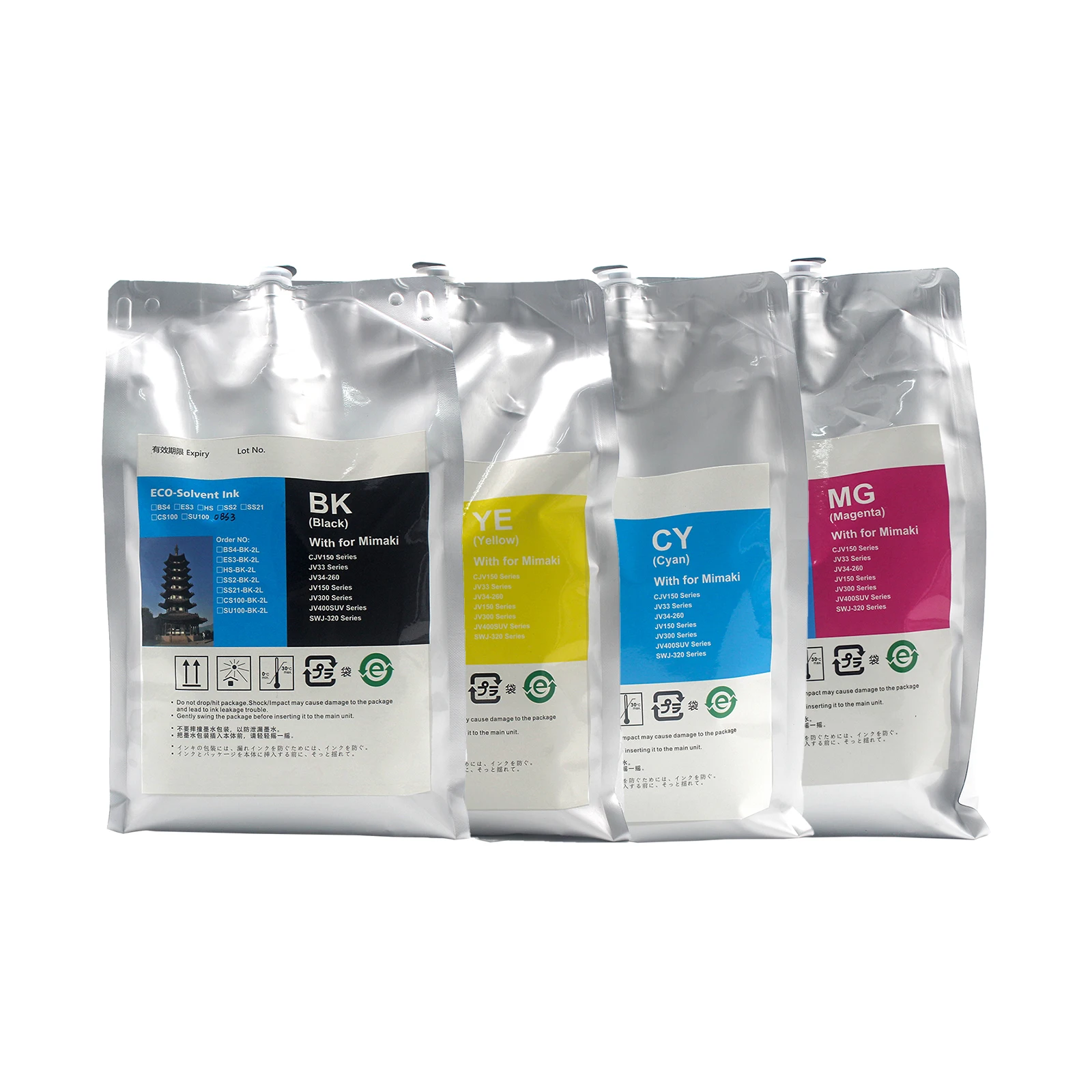 Xcellent High Quality 2000ml BS3 BS4 ES3 Eco-Solvent Ink Bag For Mimaki JV300 JV150 JV300-130 JV300-160 CJV30-160 Printers