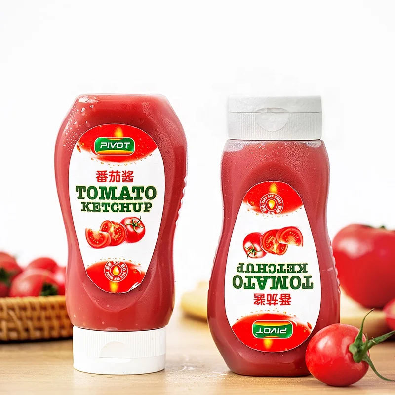 China supplier 11oz PE brown ketchup tomato sauce Plastic Squeeze Bottle for sauces