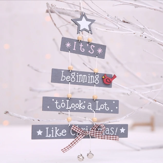New Christmas Decorative Supplies Christmas Tree shaped Hangers Colorful Letter Hangers Creative Tree Hangers