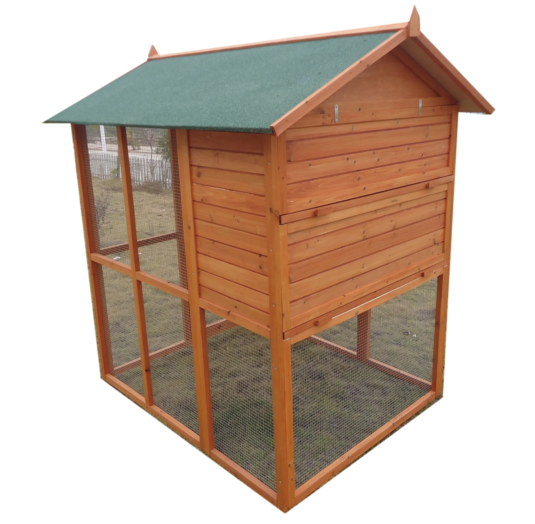 Cheap Large Wooden Aviary Standing Vertical Play House with Bars Parakeets Finches Good Wood Vertical Breeding Cage Bird