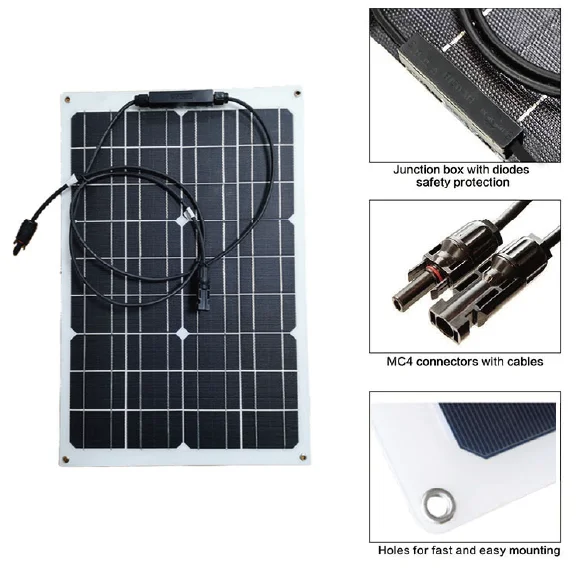 Solar Energy System Set Kit Power Cell Mono Strips Manufacturer Sunpower 100W150W 200W PET ETFE Flexible Solar Panel For Boat