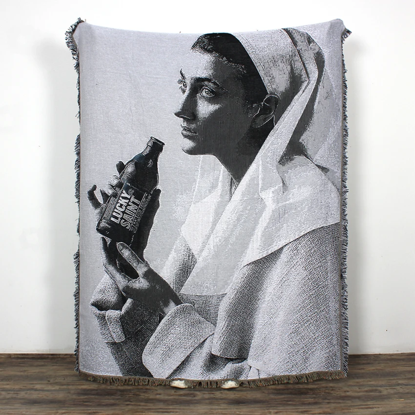 Пользовательский дизайн с логотипом ang 100% хлопок и полиэстер плед для пикника на открытом воздухе жаккардовый гобелен Тканое