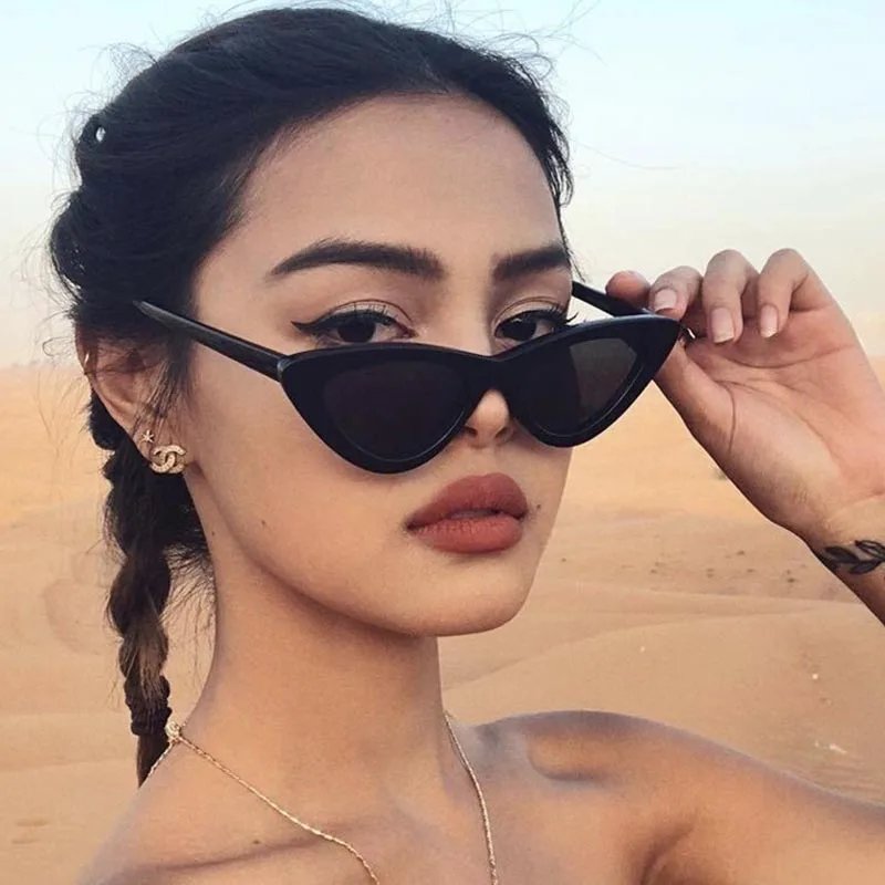 Cute Sexy Retro Cat Eye Sunglasses Women Small Black White 2019 Triangle Vintage Cheap Sun Glasses Red Female UV400
