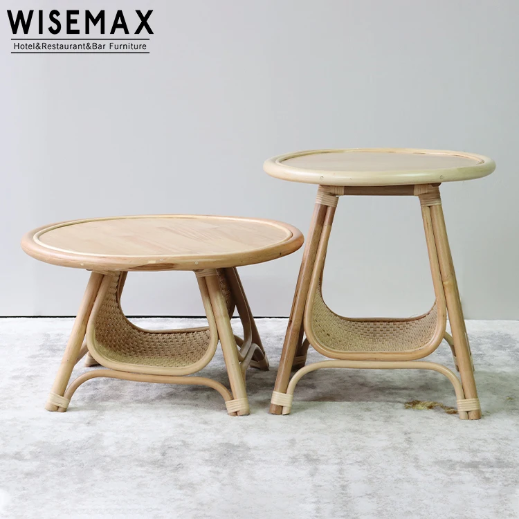 Мебель WISEMAX из Индонезии маленький круглый кофейный столик ротанга в японском и скандинавском стиле для гостиной художественный креативный