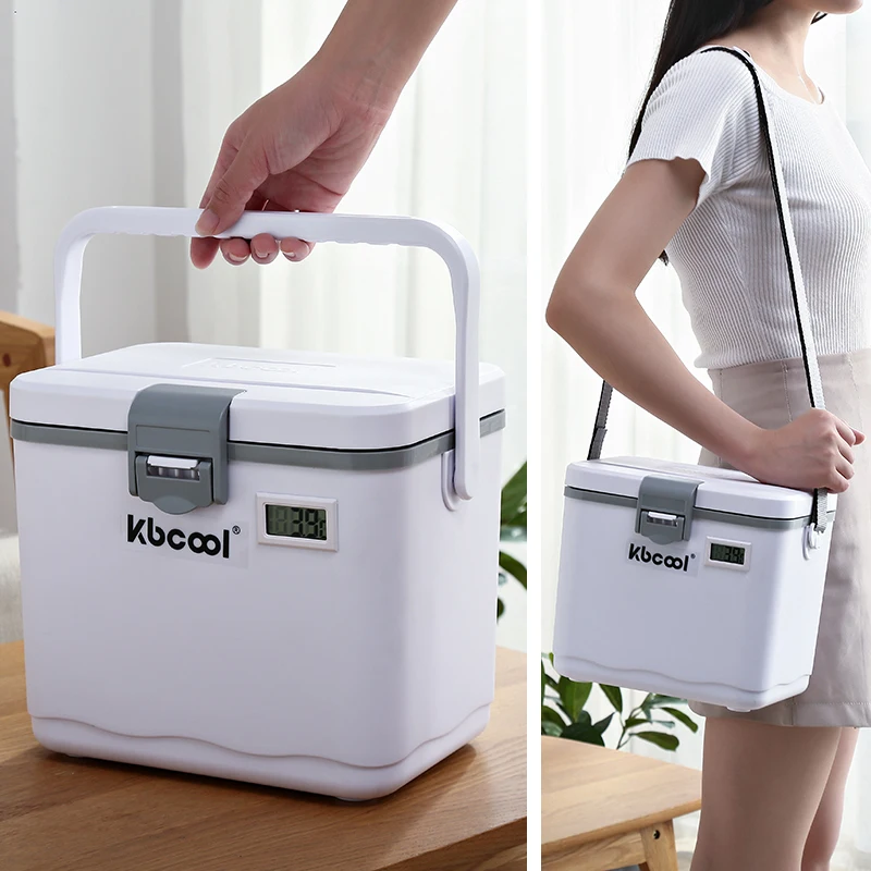 
4.5L Portable Picnic Beer Can Ice Cooling Box Plastic Mini non-Medical Cooler Box with Shoulder Strap 