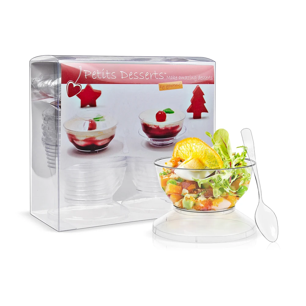 Набор многоразовых пластиковых пищевых мисок для фруктов, с крышкой и ложкой