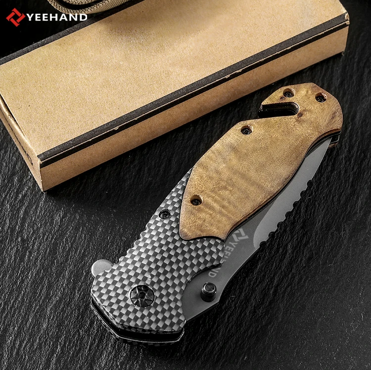 The industry wholesale price wood pocket knife high quality hunting knives fold knife
