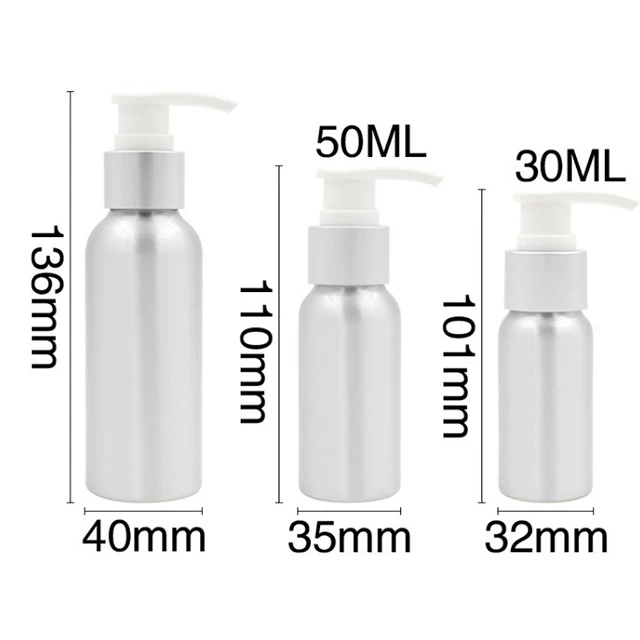
Hengjian 30ml 50ml 100ml 120ml 150ml 200ml 250ml 500ml Aluminum Shampoo Shower Gel Container With Gold Silver Lotion Pump Bottle 