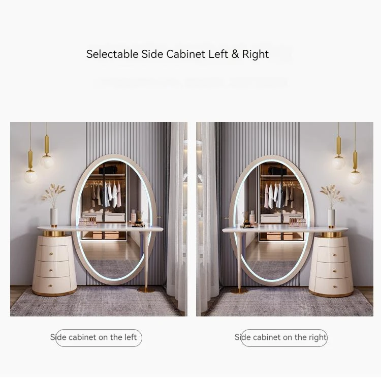 New Upgraded Dresser Full Body Mirror Integrated Bedroom Premium Small Apartment Rock Plate Makeup Table