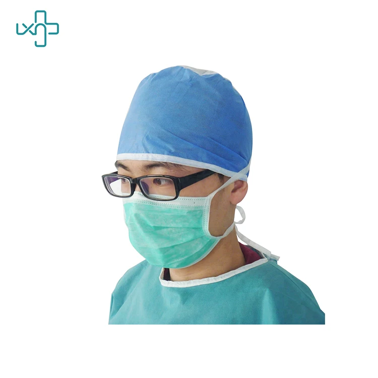 Leboo Disposable Medical Surgical SMS Surgeon Cap Hand Made for Hospital Doctor Cap