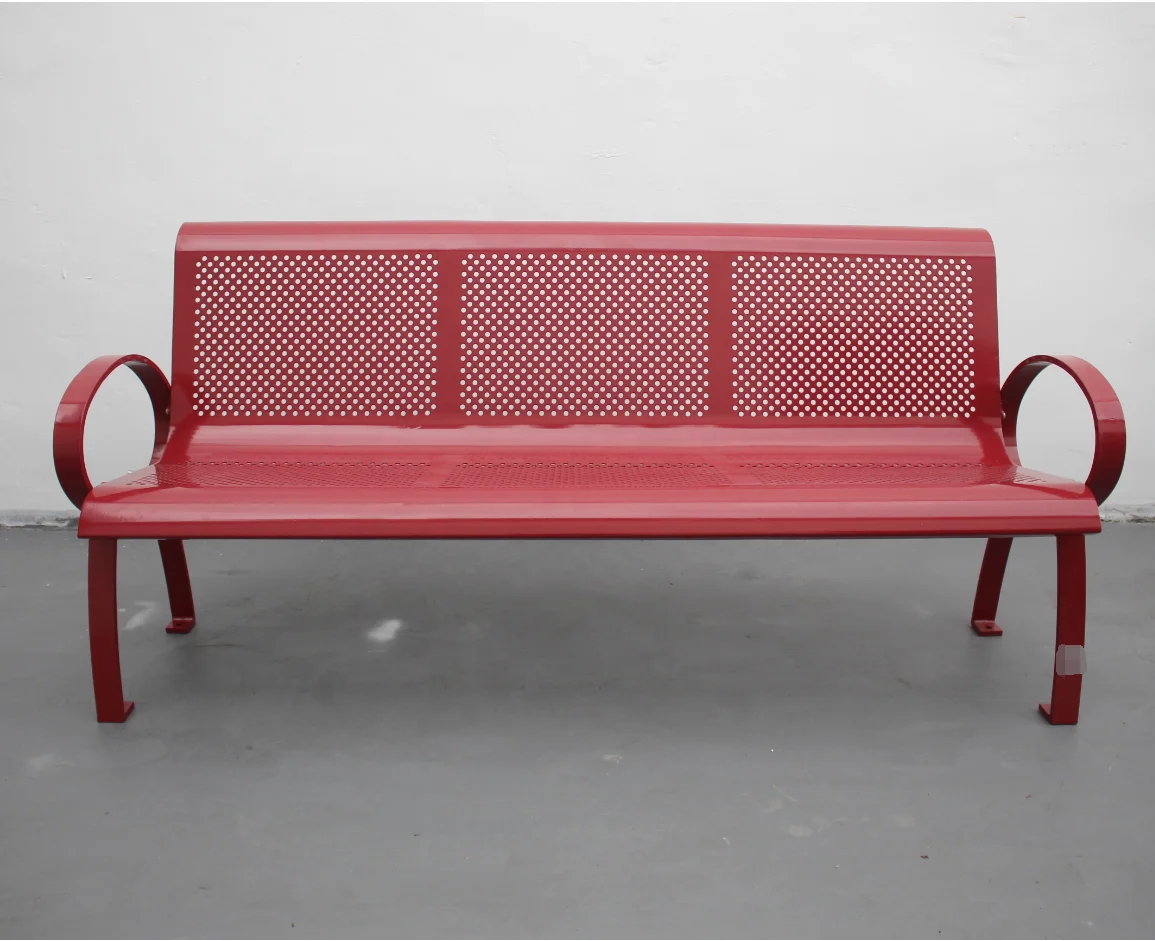 6 feet long weather resistant powder coated steel modern outdoor patio benches seats metal picnic table bench