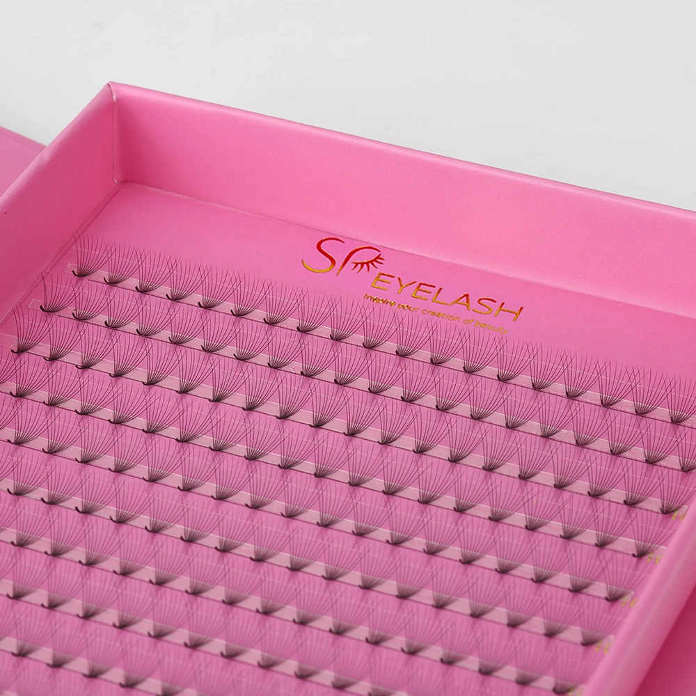 SP EYELASH M L C D Curl premade fans lashes extensions Korea PBT fiber volume fans pointy base 3d 5d 6d promade fans Mix Length