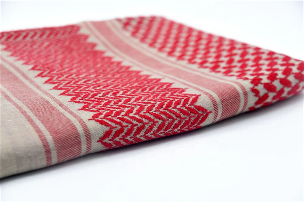 Wholesale Men Yashmagh Shemagh red and green Arab Men Arafat Scarf Keffiyeh palestine scarf