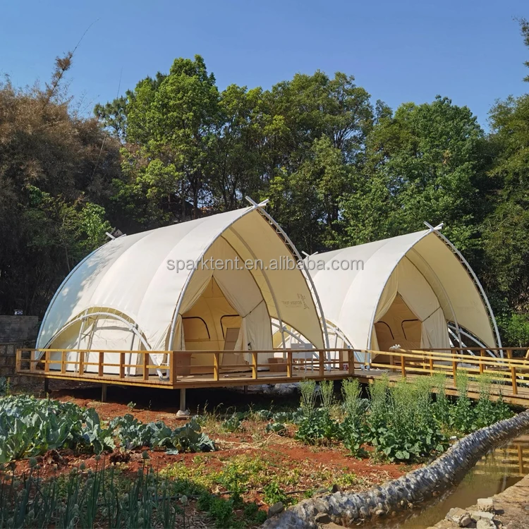 Hot Sale Popular UV-proof Safari Glamping Tents Sailing Shape Resort Tent on the Beach