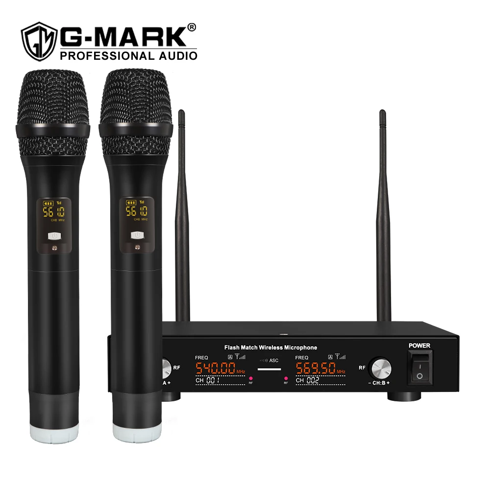 G-MARK G120 обеспечивает наилучшую производительность 50 м дальность работы: Профессиональный UHF двухканальная Беспроводная