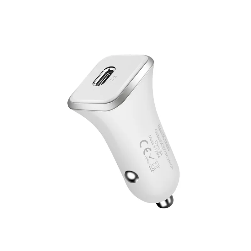 2021 Hot Selling Wholesale Usb Type C Car Charger Dc12-24 3.1a 18w