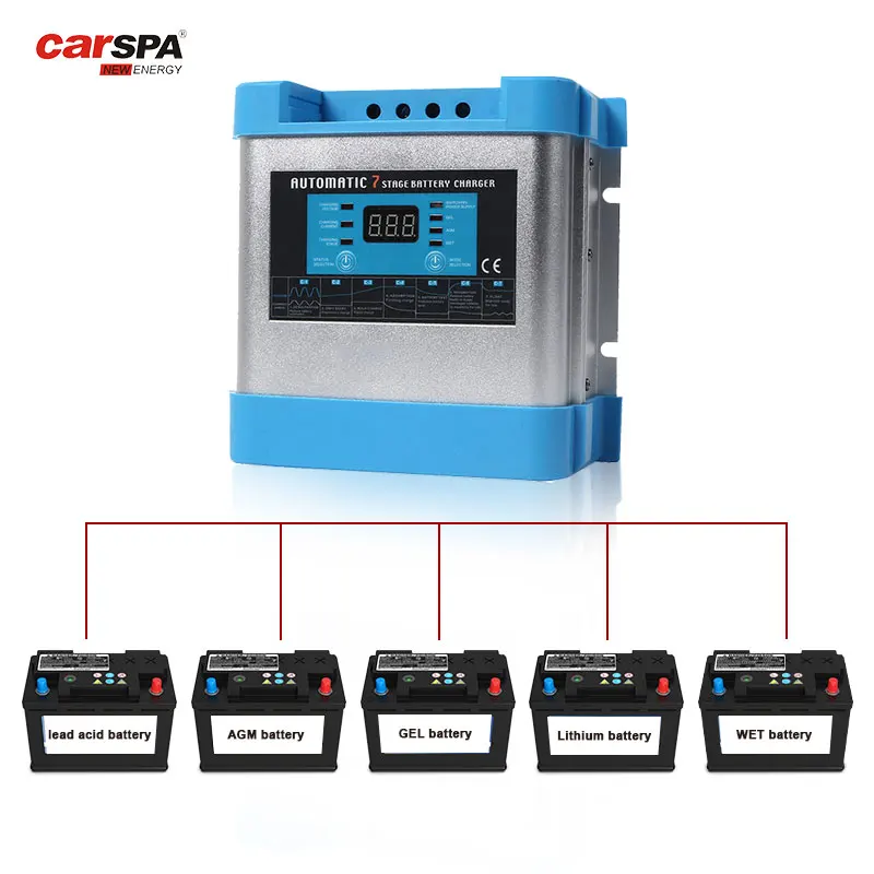 Умное 7-ступенчатое автомобильное зарядное устройство с двойным выходом, ЛИТИЕВАЯ/гелевая/AGM/SA/влажная батарея 12 В 10 А с ЖК-дисплеем