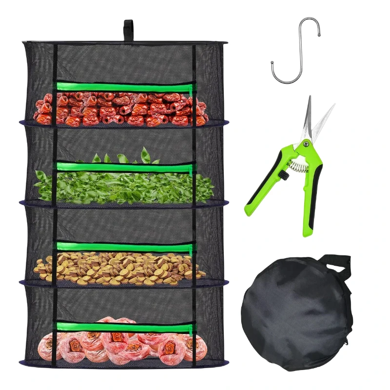 Сельскохозяйственные уличные Складные 2-8 слоев складные подвесные сетчатые сушилки для пищевых овощей