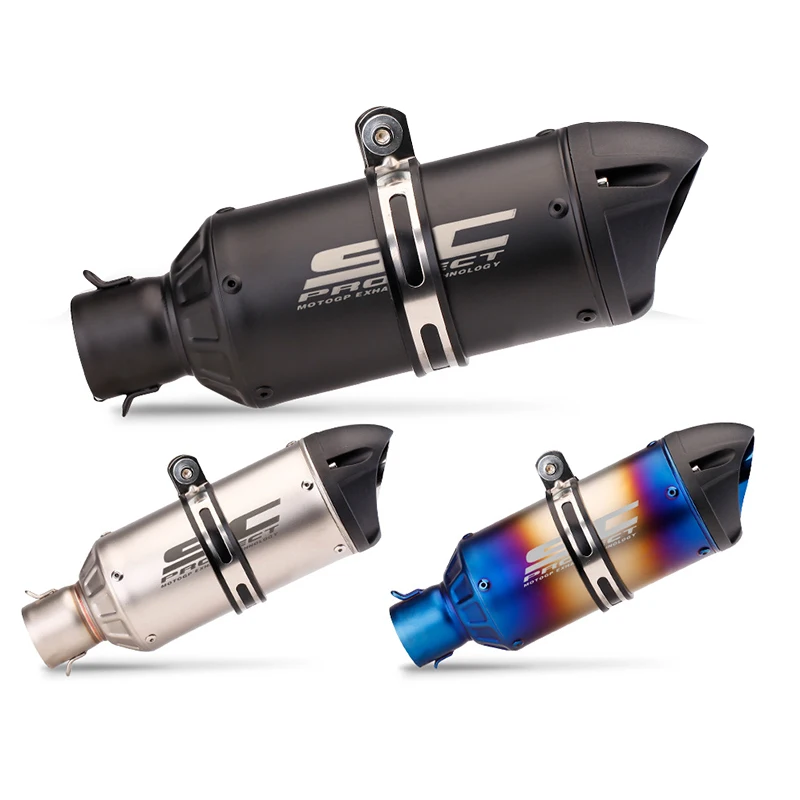 Universal Motorcycle Exhaust System Tube 51MM Motorcycle Exhaust Muffler Stainless Steel Escapes Pipe