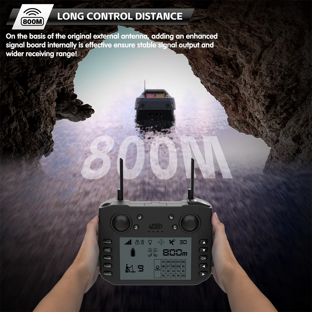 V080 2025 New 800M 3KG 180 GPS Point Auto Return GPS Sonar Fish Finder 12V High Speed Carp Fishing Bait Boat with Releasing Hook