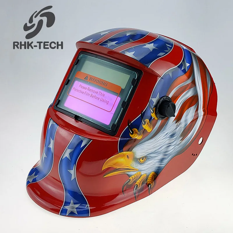 RHK 2024 промышленные защитные наклейки DIN16 авто затемнение солнечной безопасности сварочный шлем с регулируемым головным убор