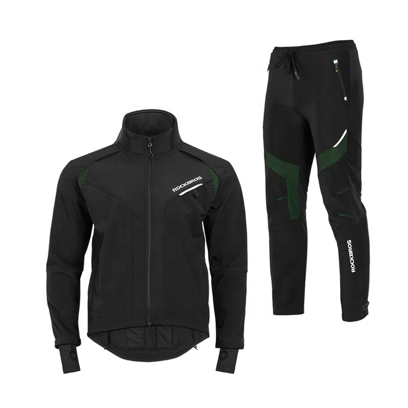 CBR ODM Leisure Winter Thermal Fleece Jersey Windproof Reflective Jacket Pants Bicycle Sportswear Motorcycle Cycling Clothings