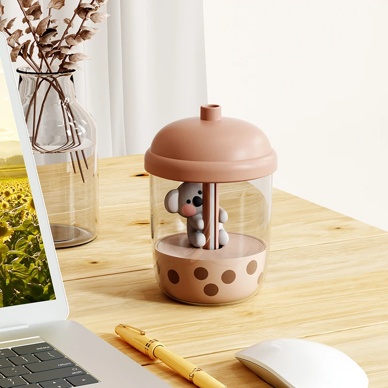 Meng Chong Koala Humidifier Fog Household Small Quiet Humidifier USB Milk Tea Cup Desktop Humidifier Wholesale