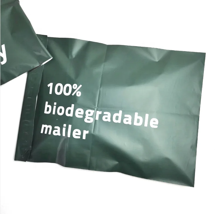 eco friendly biodegradable envelope de correo print logo bolsas custom courier 100% poly mailing compostable mailer bags
