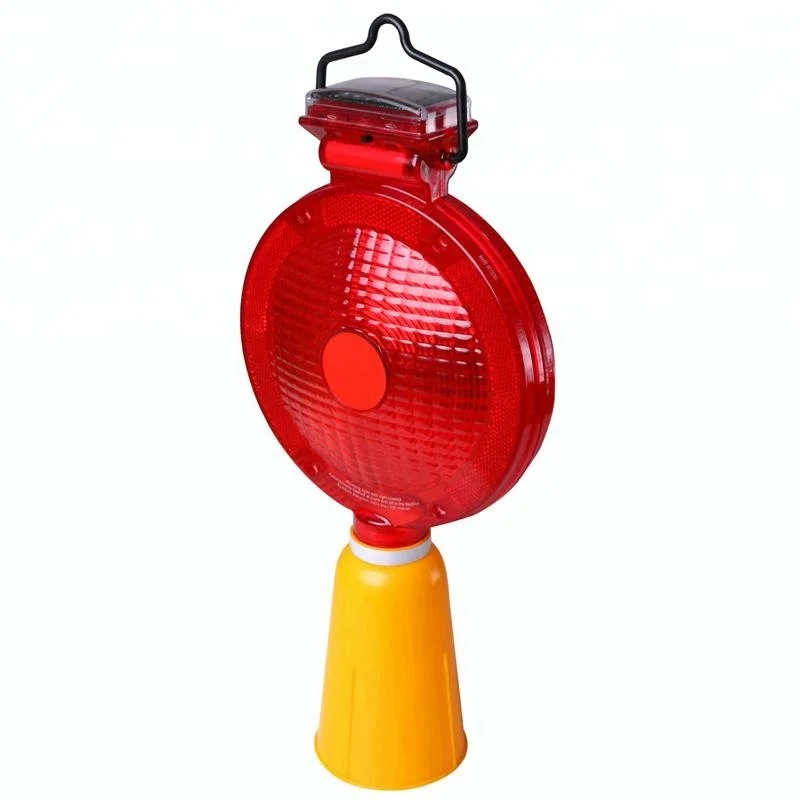 Portable Double Side Conr Solar LED Warning Flashing Light