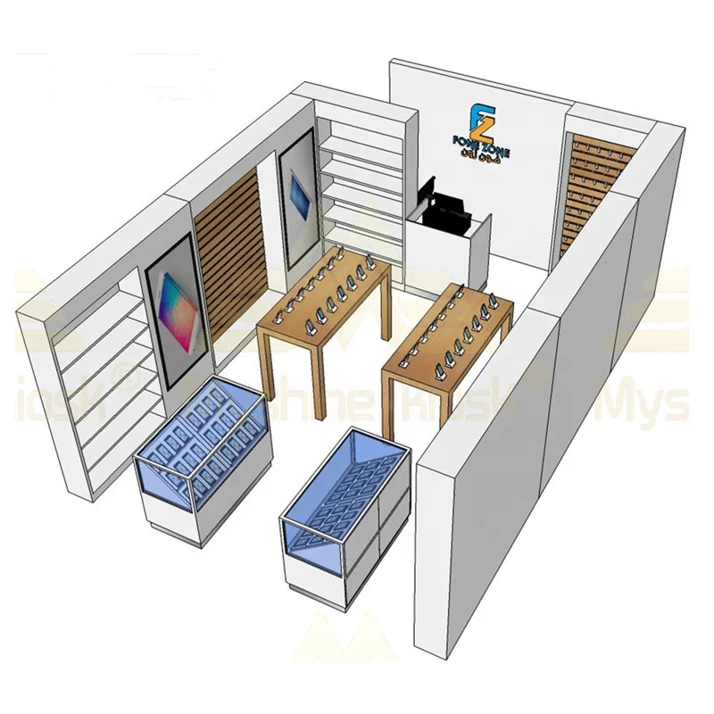 Mobile phone shop interior design for mobile phone accessories store and kiosk