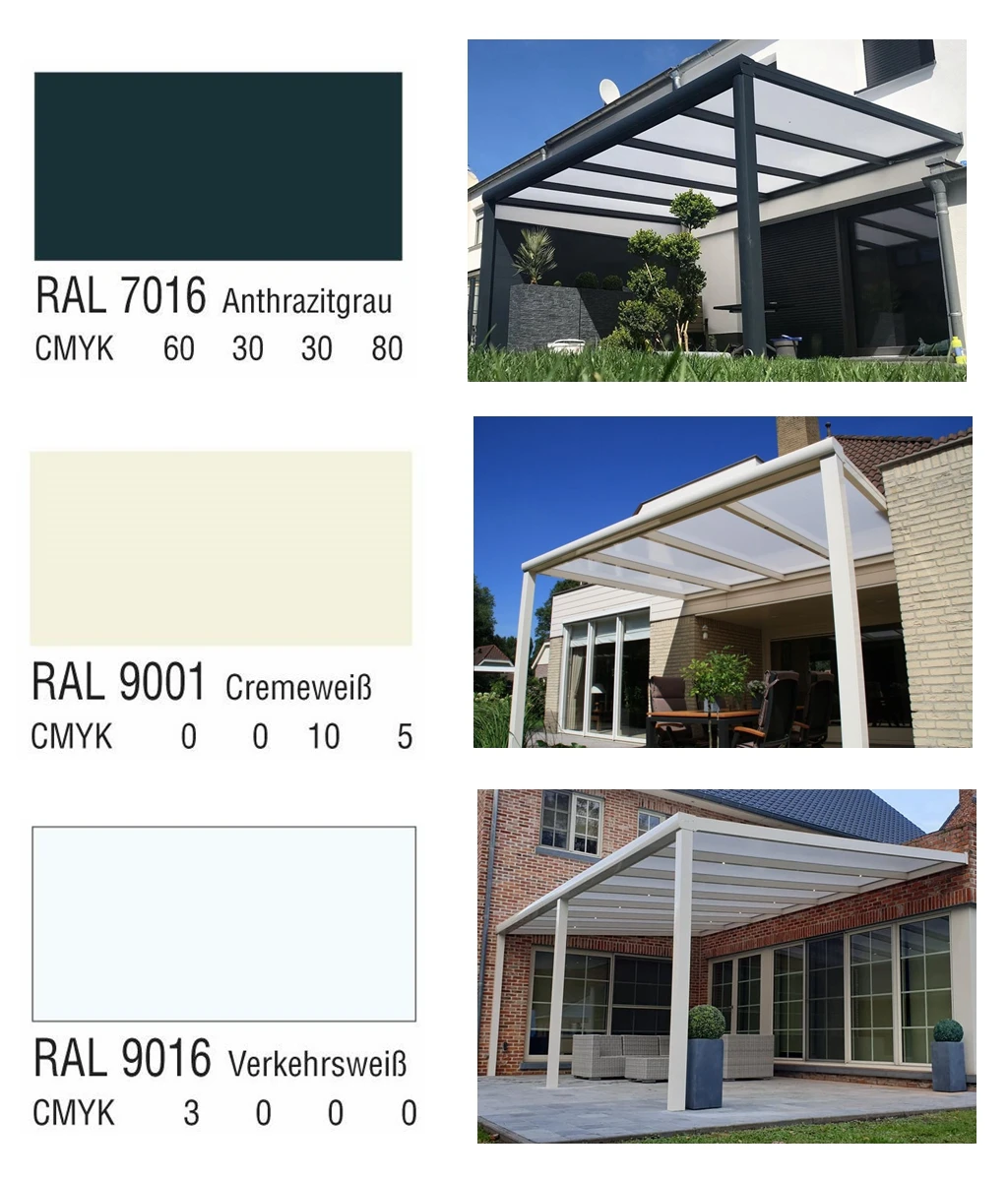 Waterproof Roof Patio Cover roof outdoor Balcony Aluminum Patio Polycarbonate Canopy