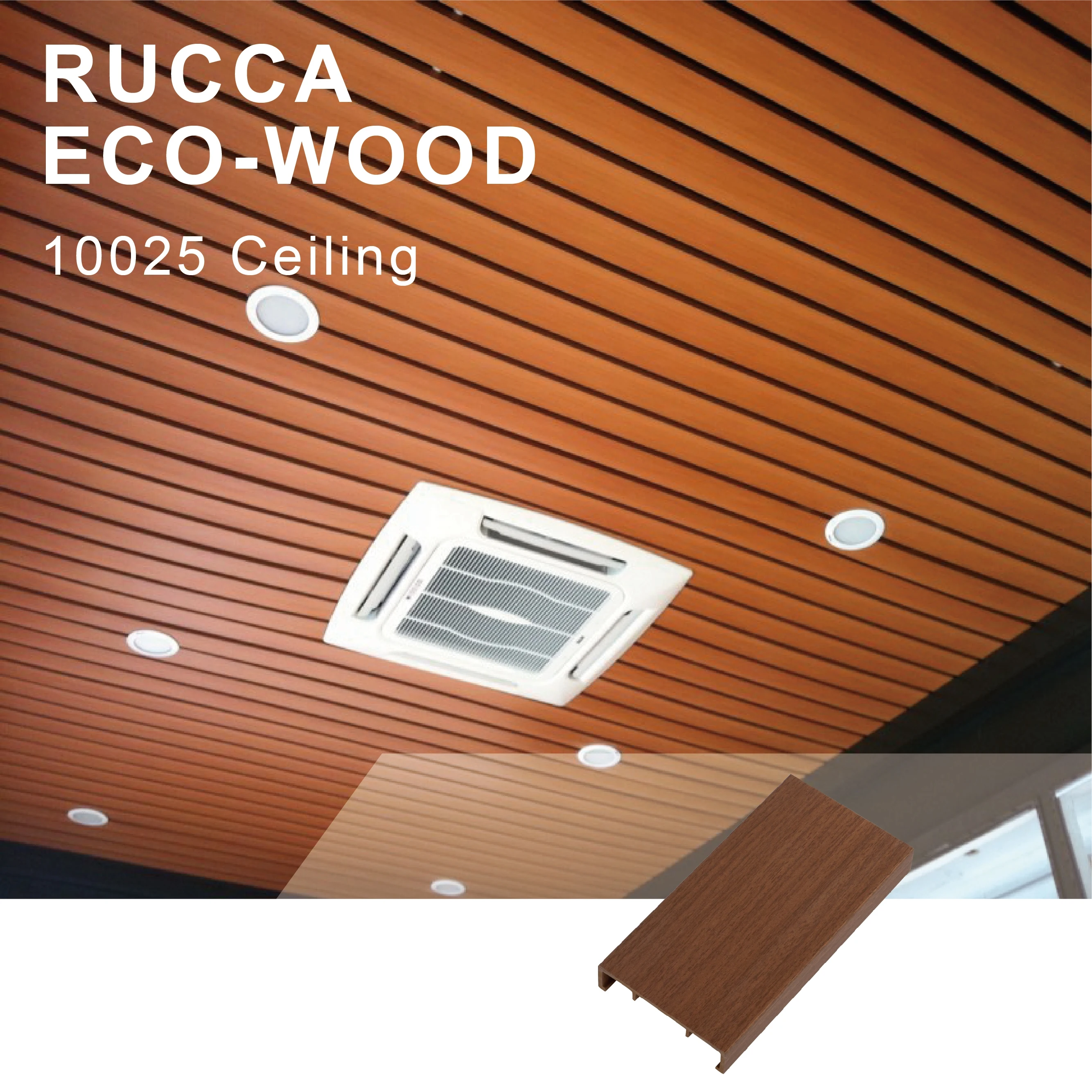 WPC Waterproof Suspended Ceiling For Outdoor Balcony Ceiling 100X25mm