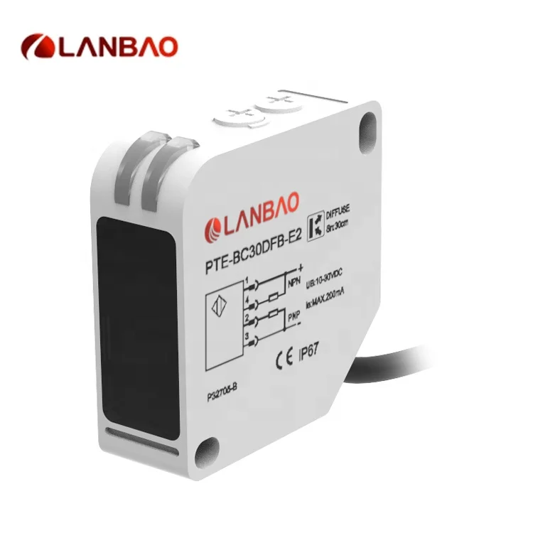 LANBAO PTE-TM60SK IP67 фотоэлектрический датчик приближения 0-60 м Диапазон обнаружения DC 10-30 в CE сертифицированный