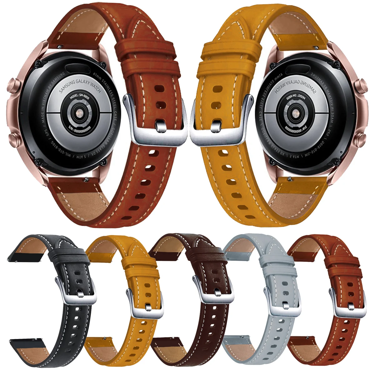 Кожаный ремешок для Samsung Galaxy Watch 3 45 мм 41