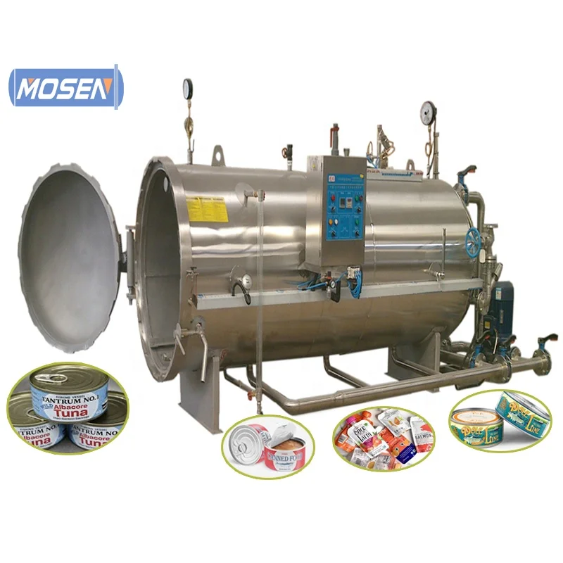 industrial steam food sterilizer retort autoclave for tuna canning processing machinery
