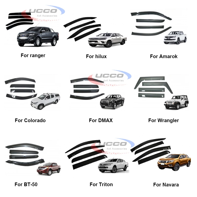 Factory Direct Sales Car Window Door Visor Black For Nissan Navara D40 Accessories 2005-2013 Rain shield Wind Deflector
