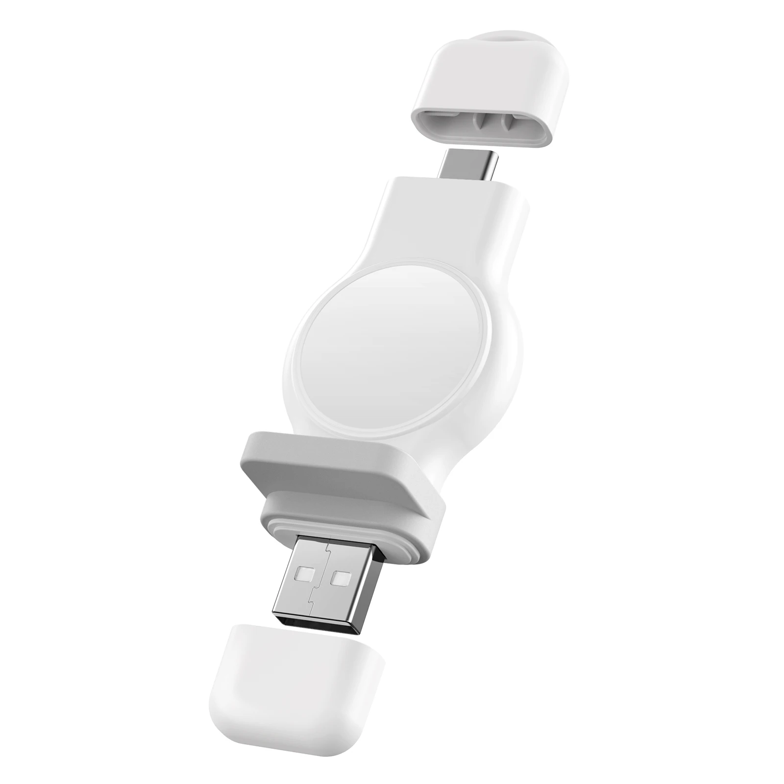 New Product 2 in 1 Portable Type-c USB Port Mini Magnetic Wireless Charger For Apple Watch