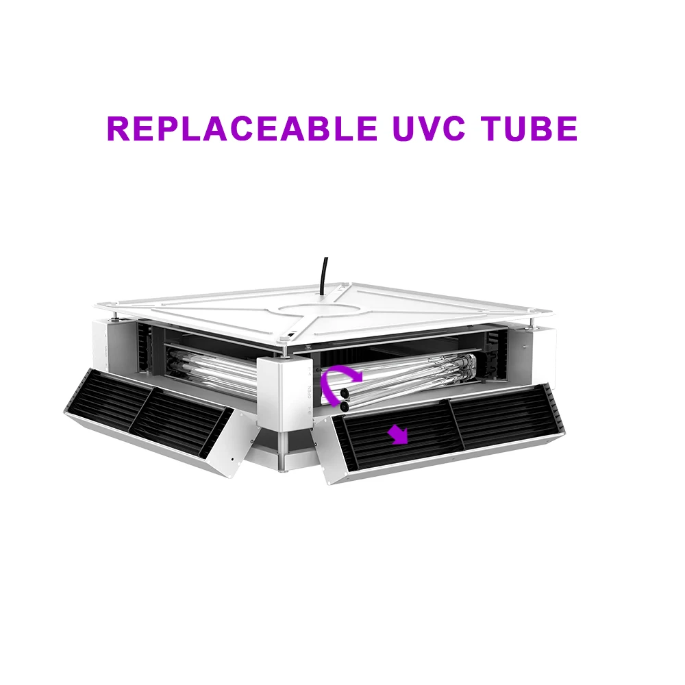 150w Air purification flat UVC Panel light medical Ceiling lamp Recessed uvc sterilization panel light with fans